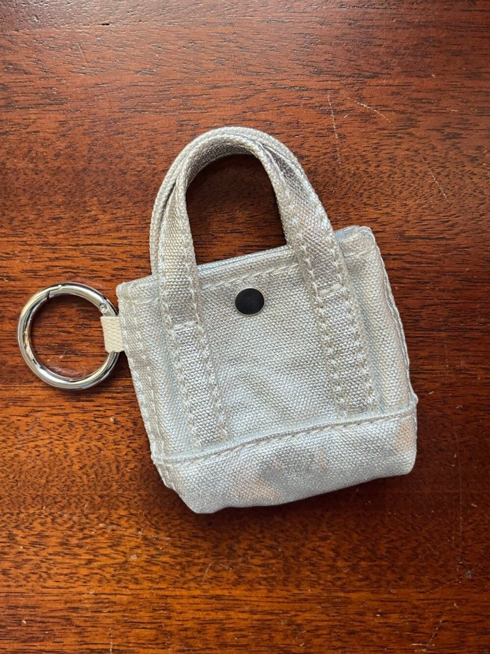 Lands' End silver mini tote bag charm NWT